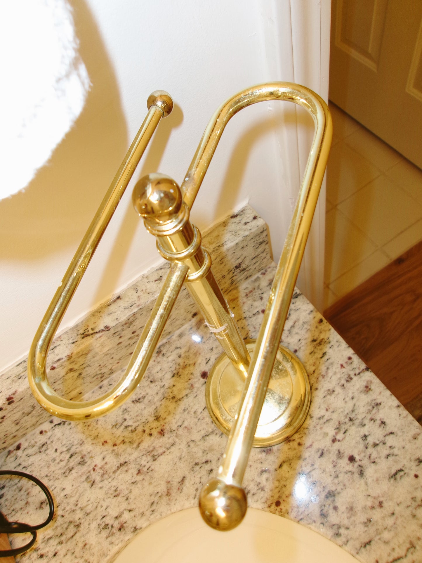 Tabletop Brass Towel Holder