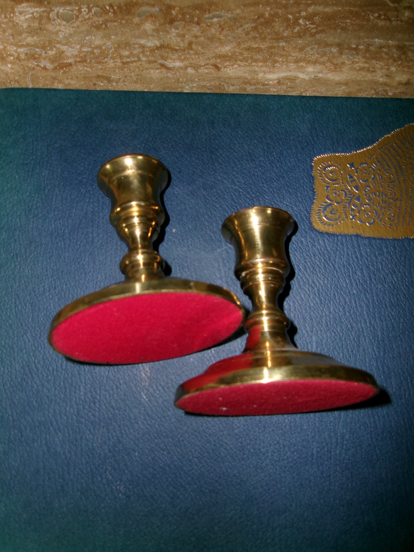 Set of Two Brass Candlestick Holders