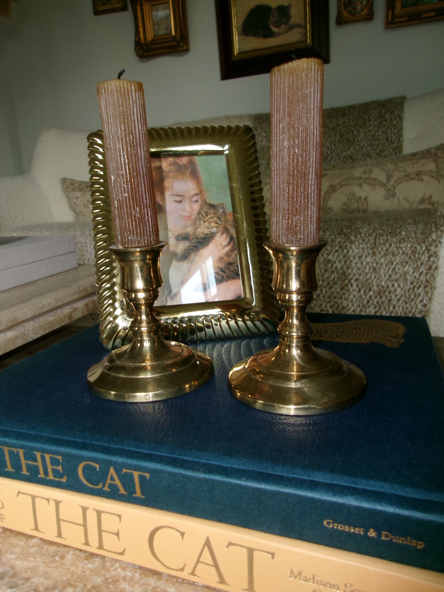 Set of Two Brass Candlestick Holders