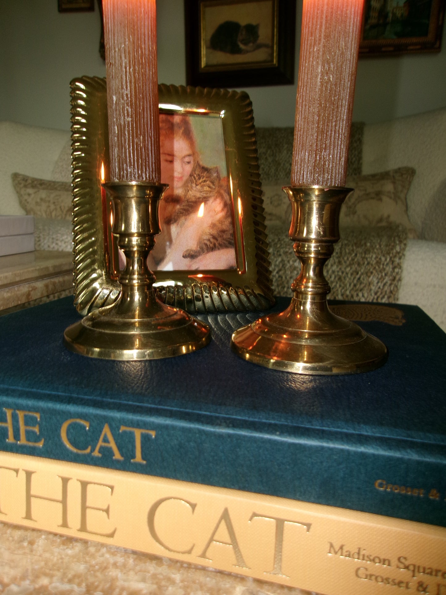 Set of Two Brass Candlestick Holders