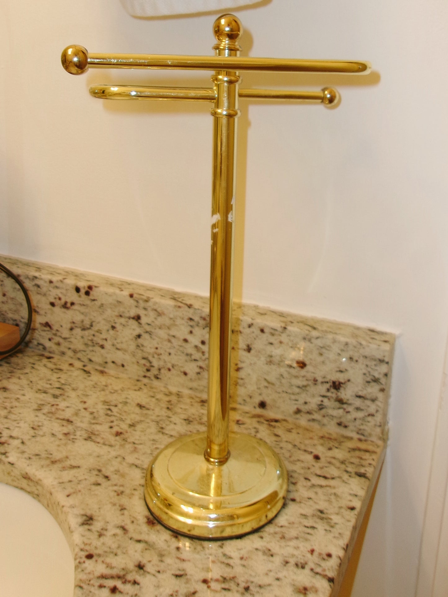 Tabletop Brass Towel Holder