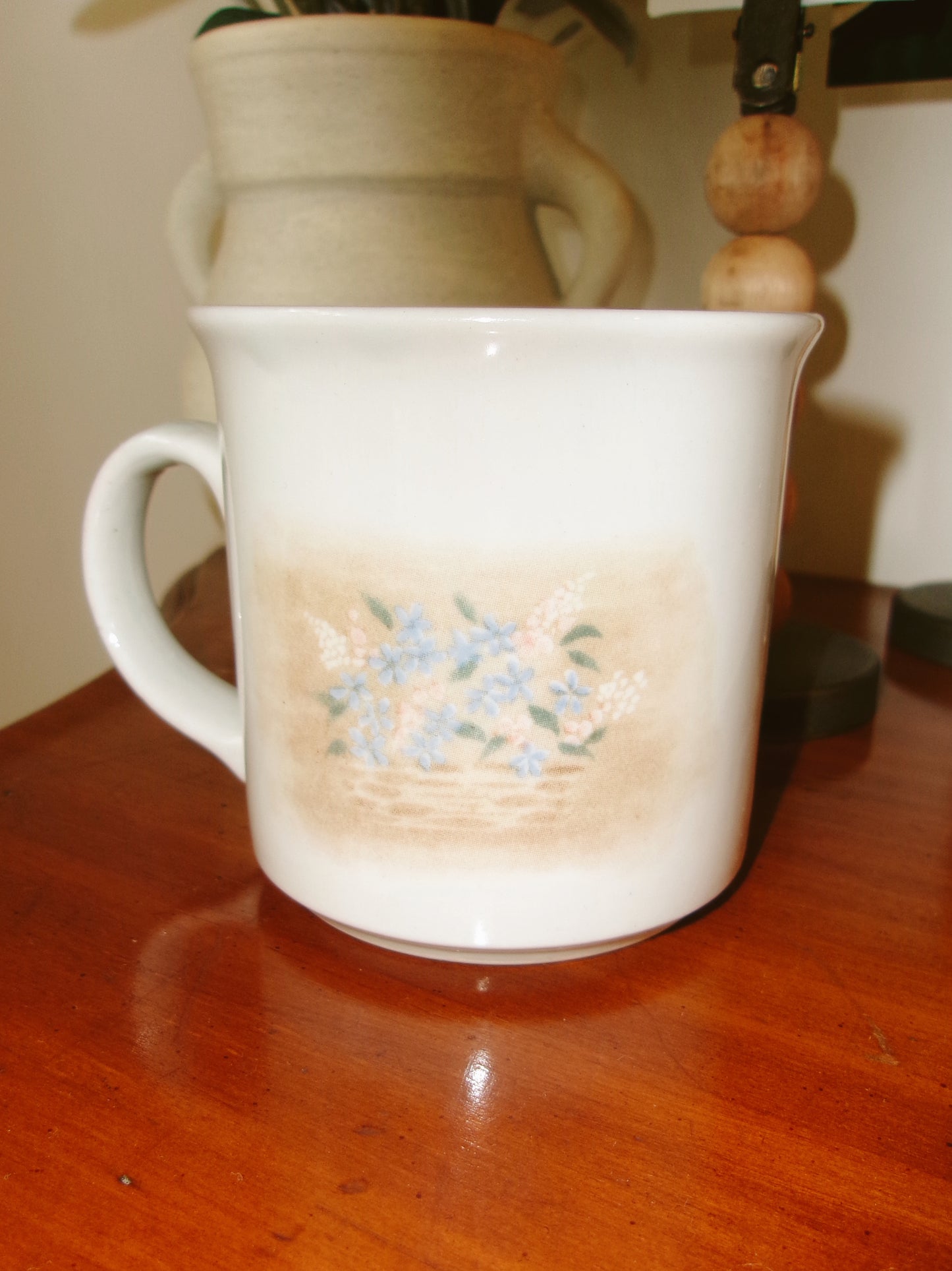 White Cat in Basket Coffee Mug