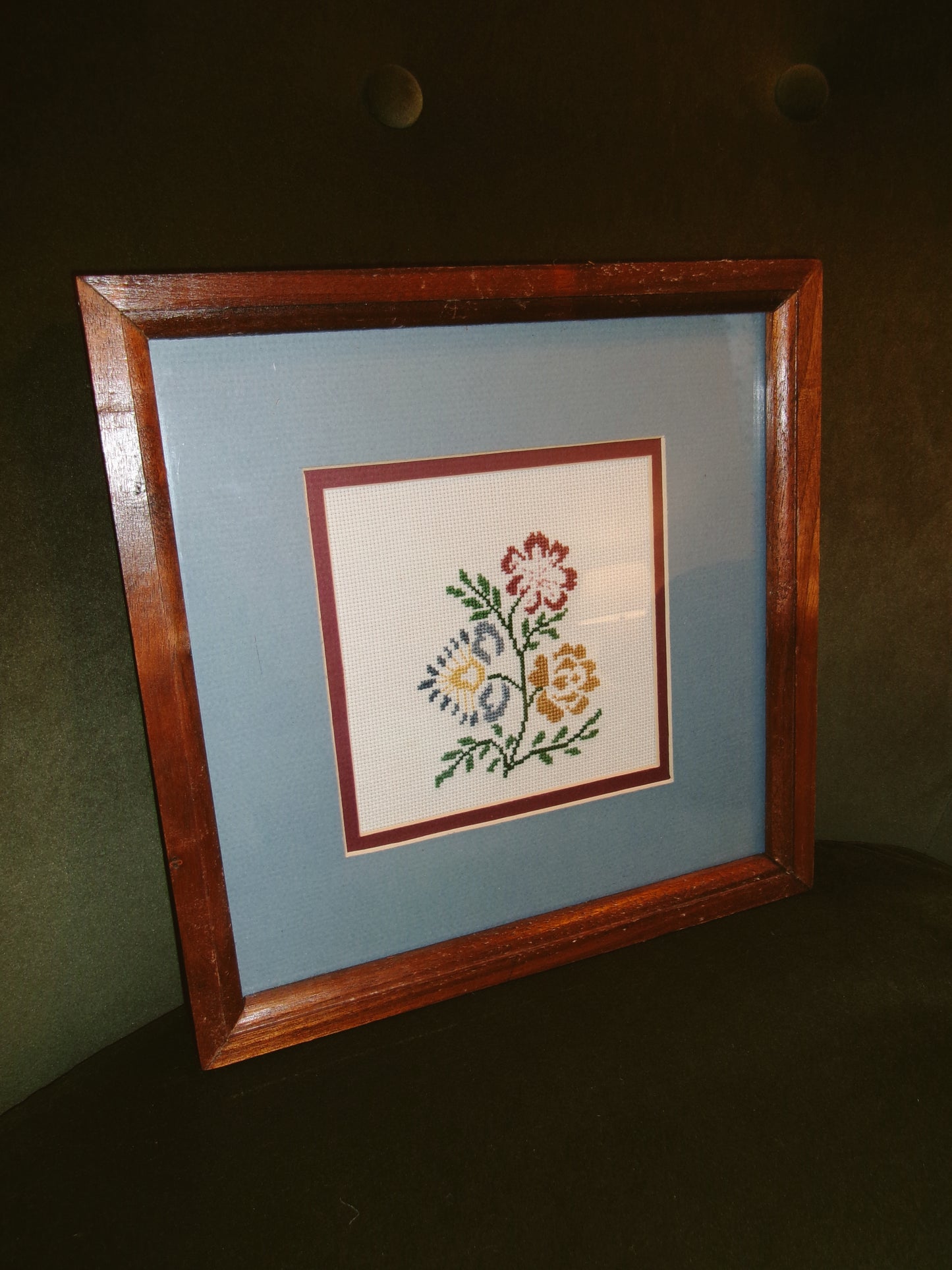 Floral Embroidery Framed