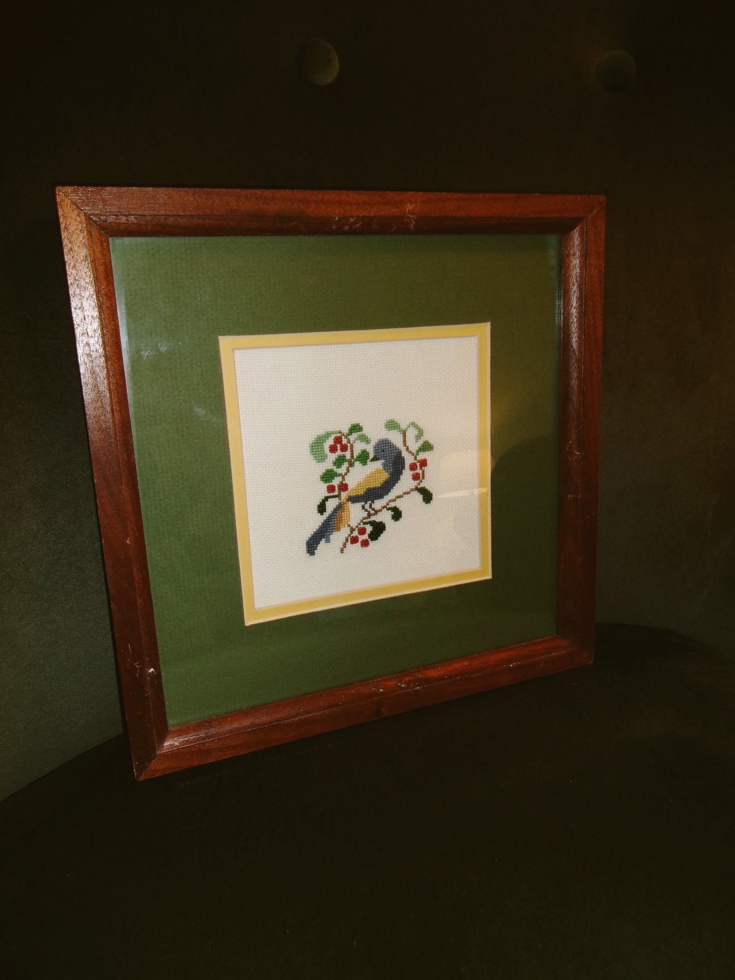 Bird Embroidery Framed