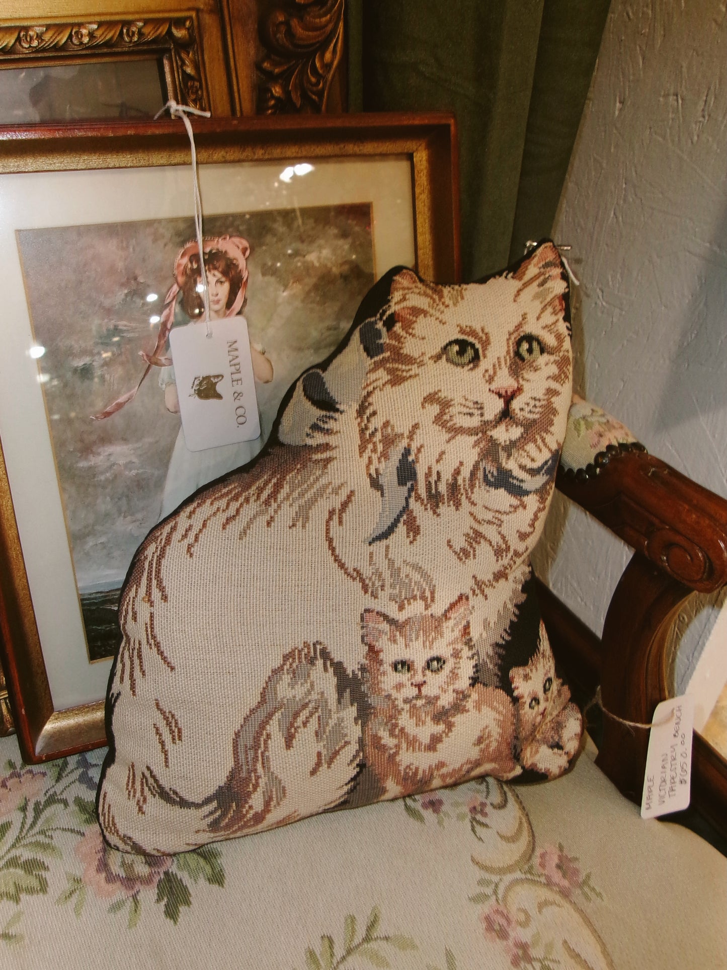 Cat Pillow With 2 Kittens