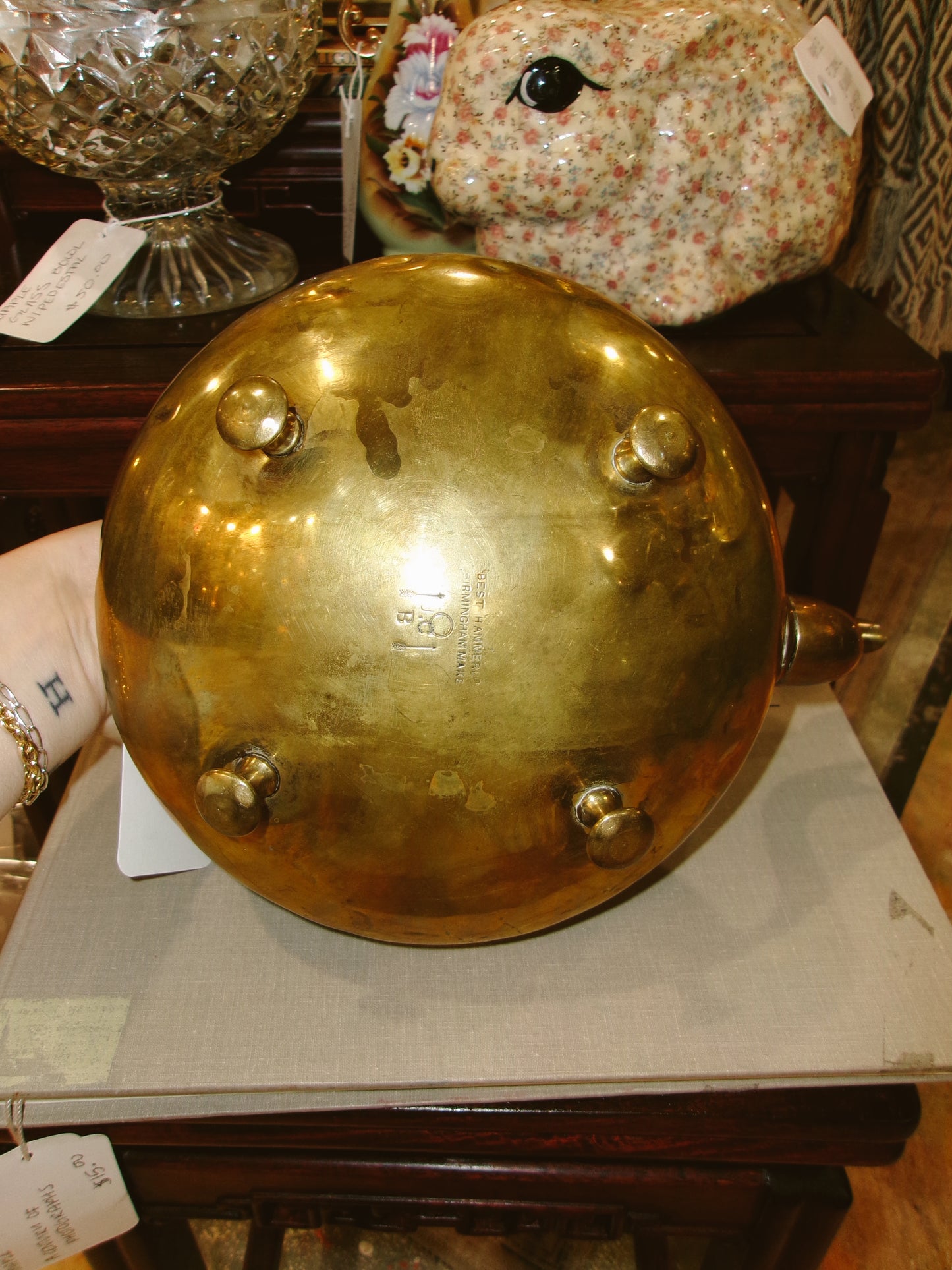Brass Teapot Amber Handle
