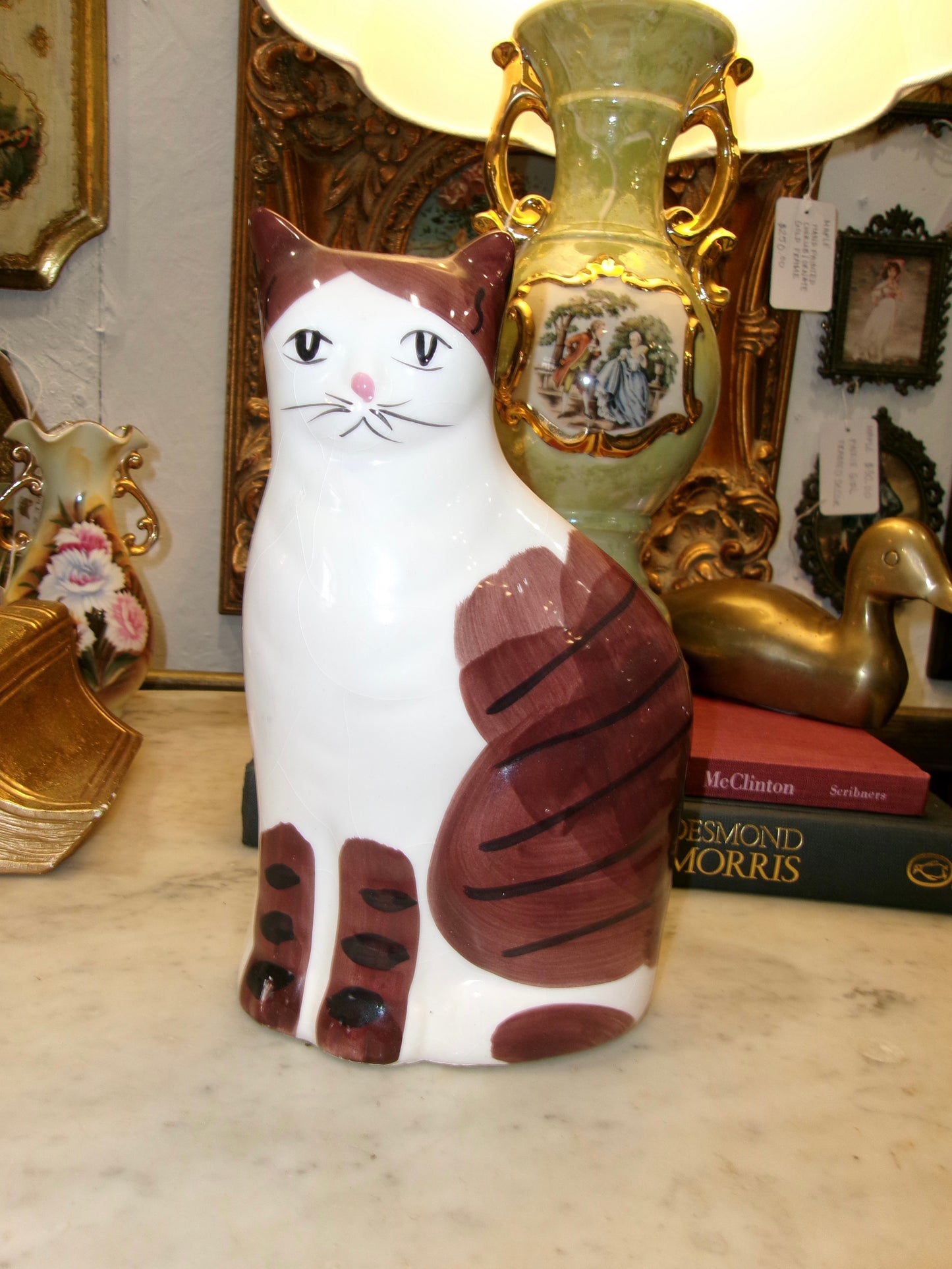 Brown and White Cat Piggy Bank