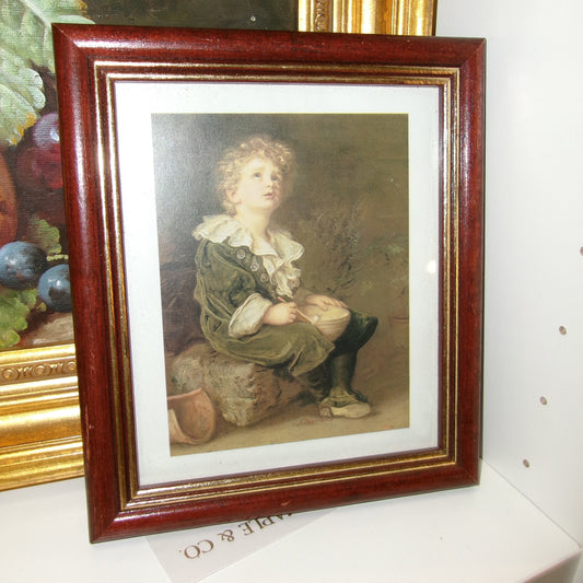 "Bubbles" Print of Young Boy Framed