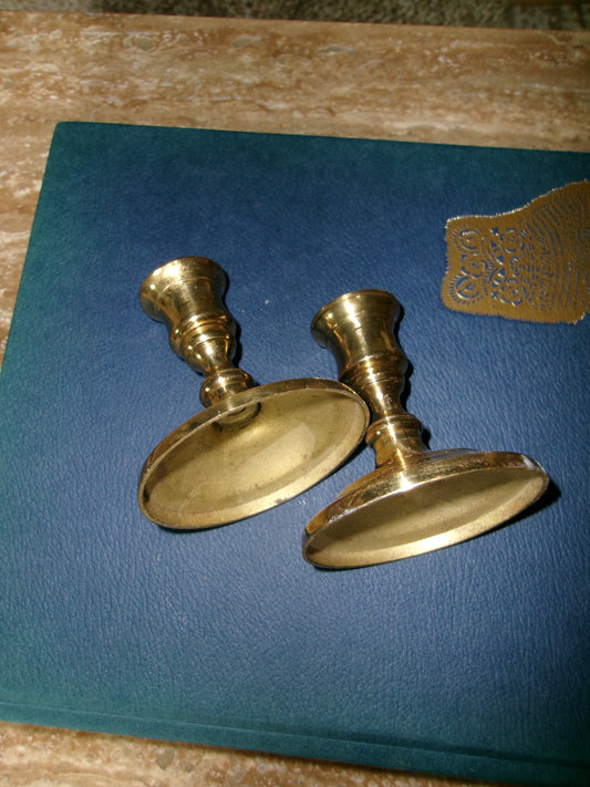 Set of Two Brass Candlestick Holders