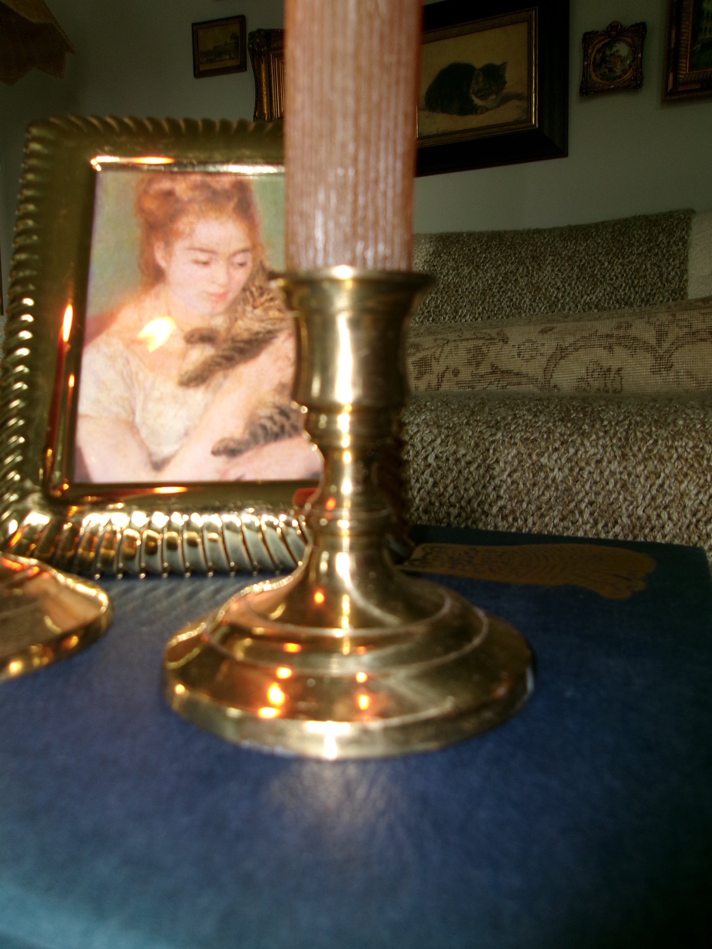 Set of Two Brass Candlestick Holders