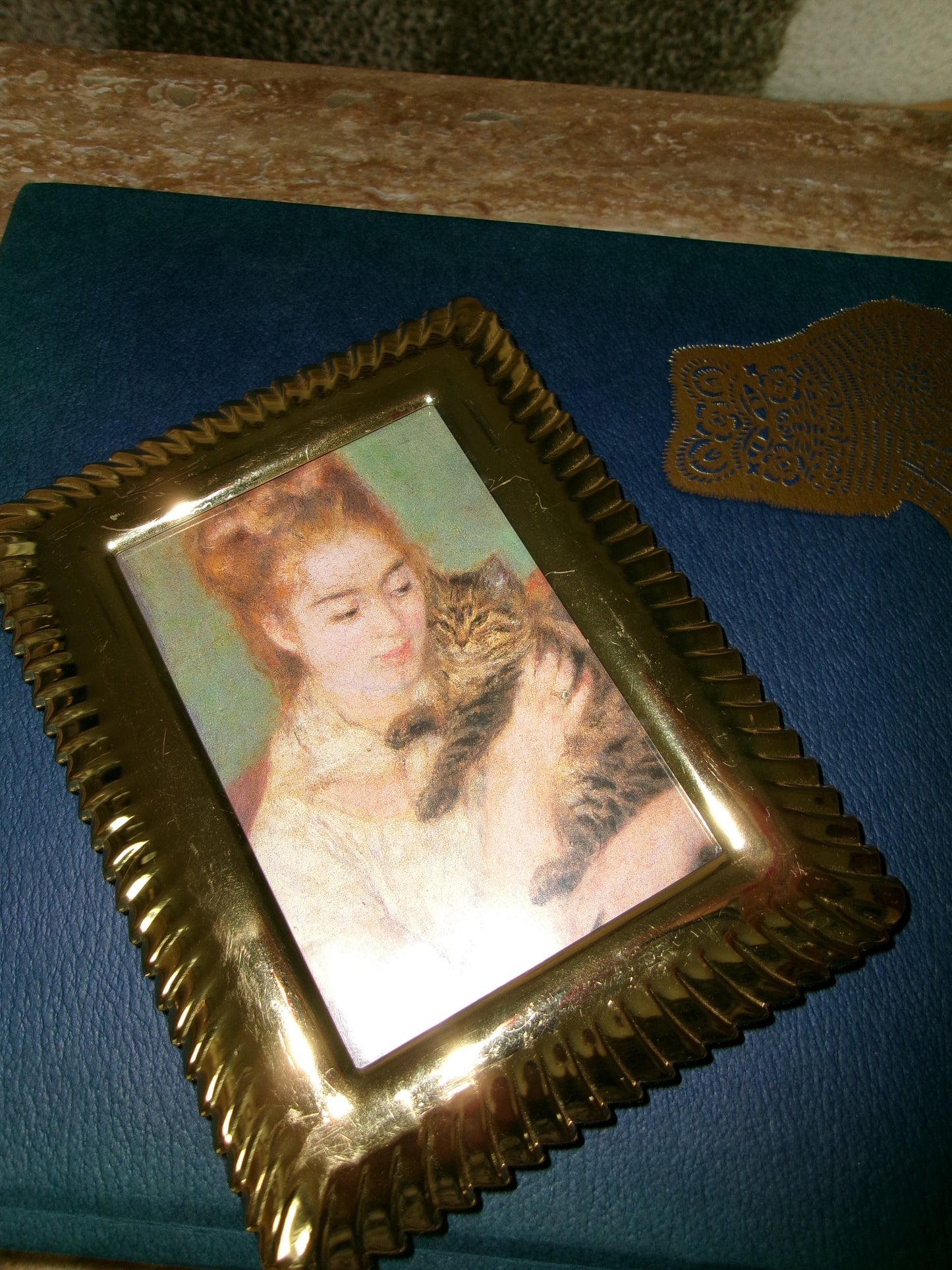 Renoir "Girl with Cat" Framed Print