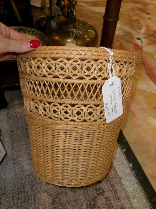 Wicker Trash Can