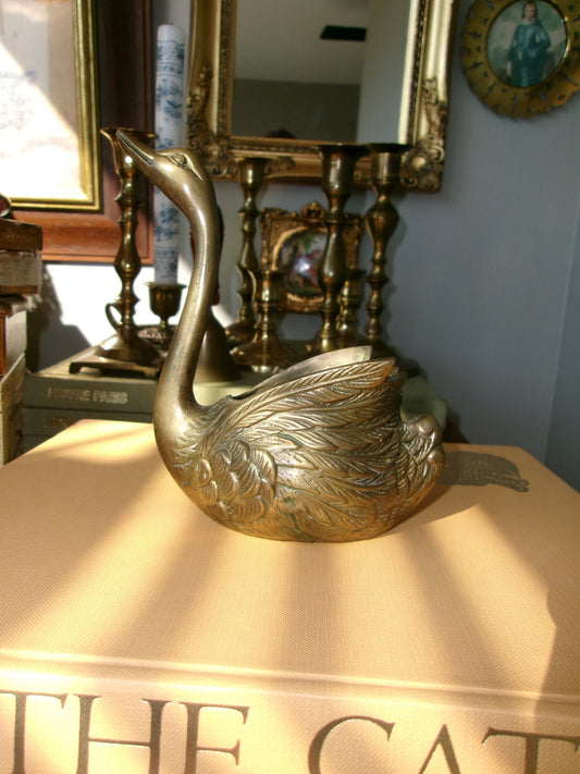 Brass Swan Decor