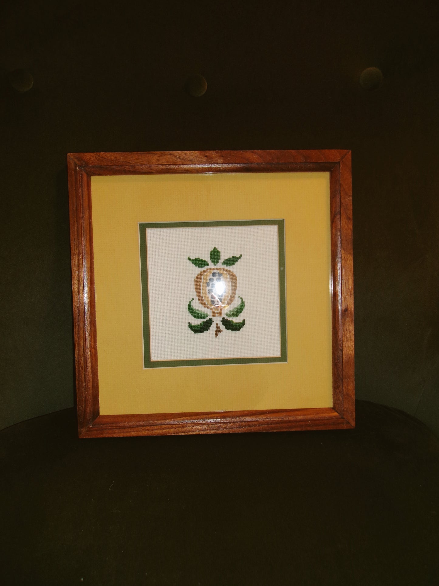 Pineapple Embroidery Framed
