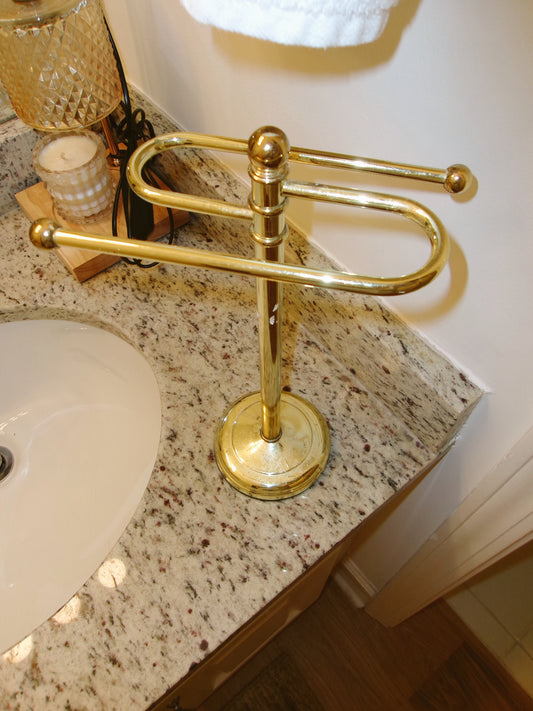 Tabletop Brass Towel Holder