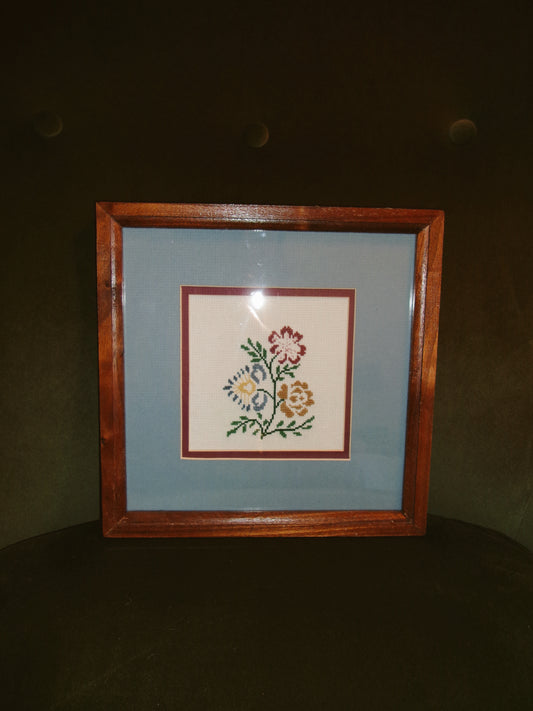 Floral Embroidery Framed