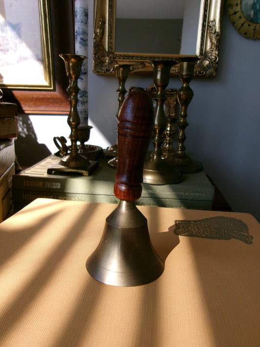 Brass Bell with Wood Handle