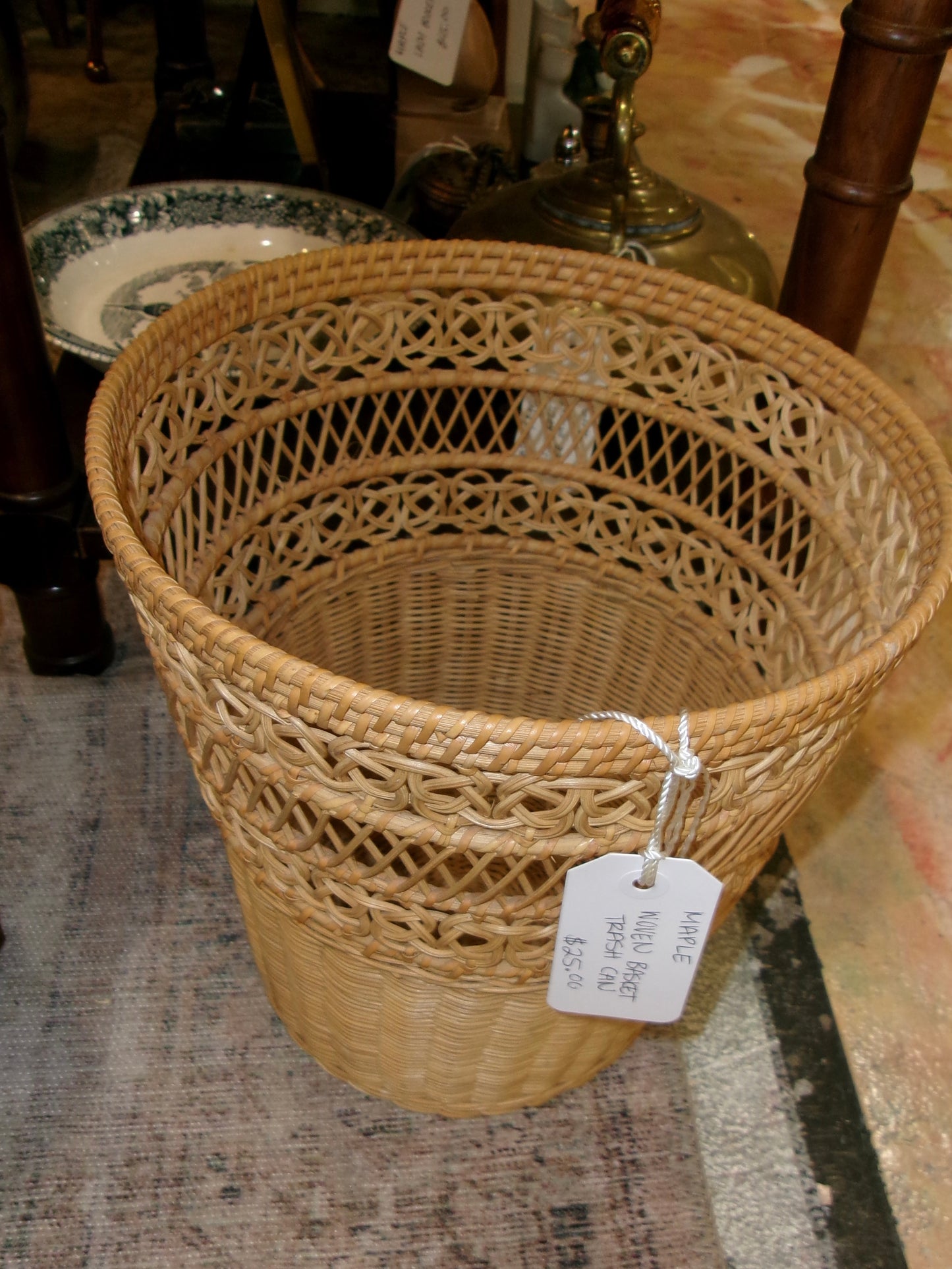 Wicker Trash Can