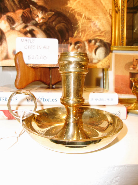 Brass Candlestick Holder With Handle