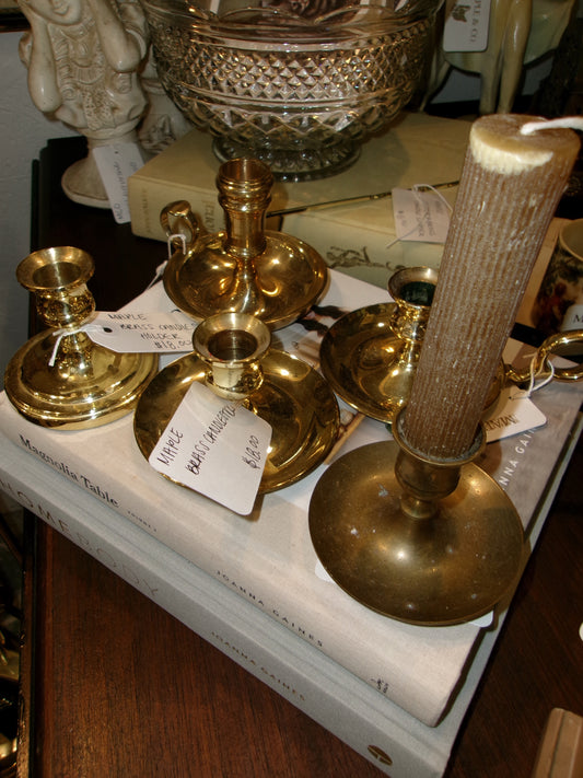 Brass candlestick holders (set of 6)