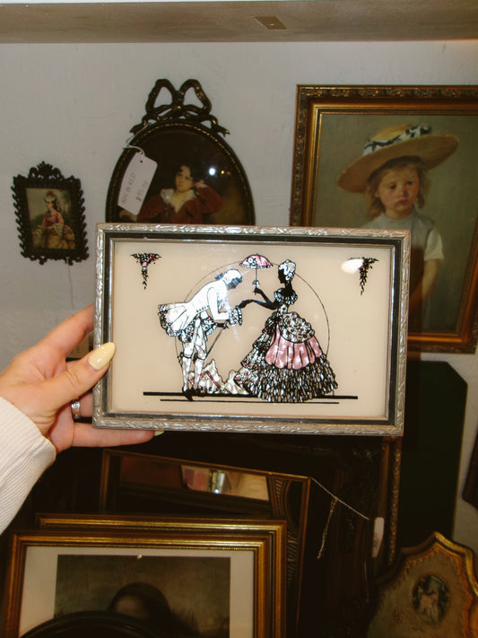Victorian Couple Framed Silhouette Artwork